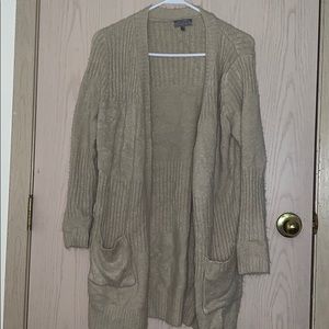 Cream colored faux wool cardigan
